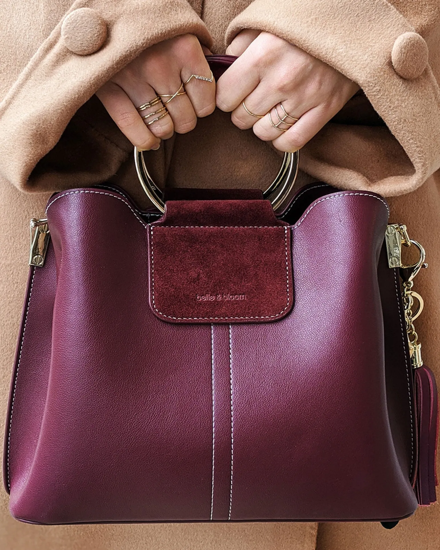 Belle & Bloom Cross-body Bags | Handbags>Twilight Leather Cross-Body Bag - Merlot