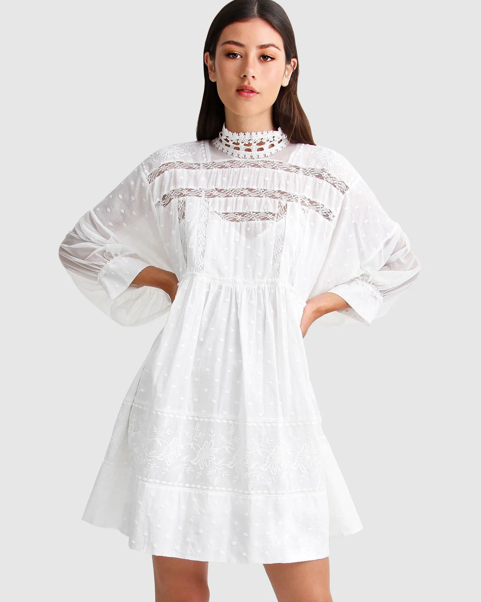 Belle & Bloom Mini Dresses | Mini Dresses>Unforgettable Oversized Lace Mini Dress -