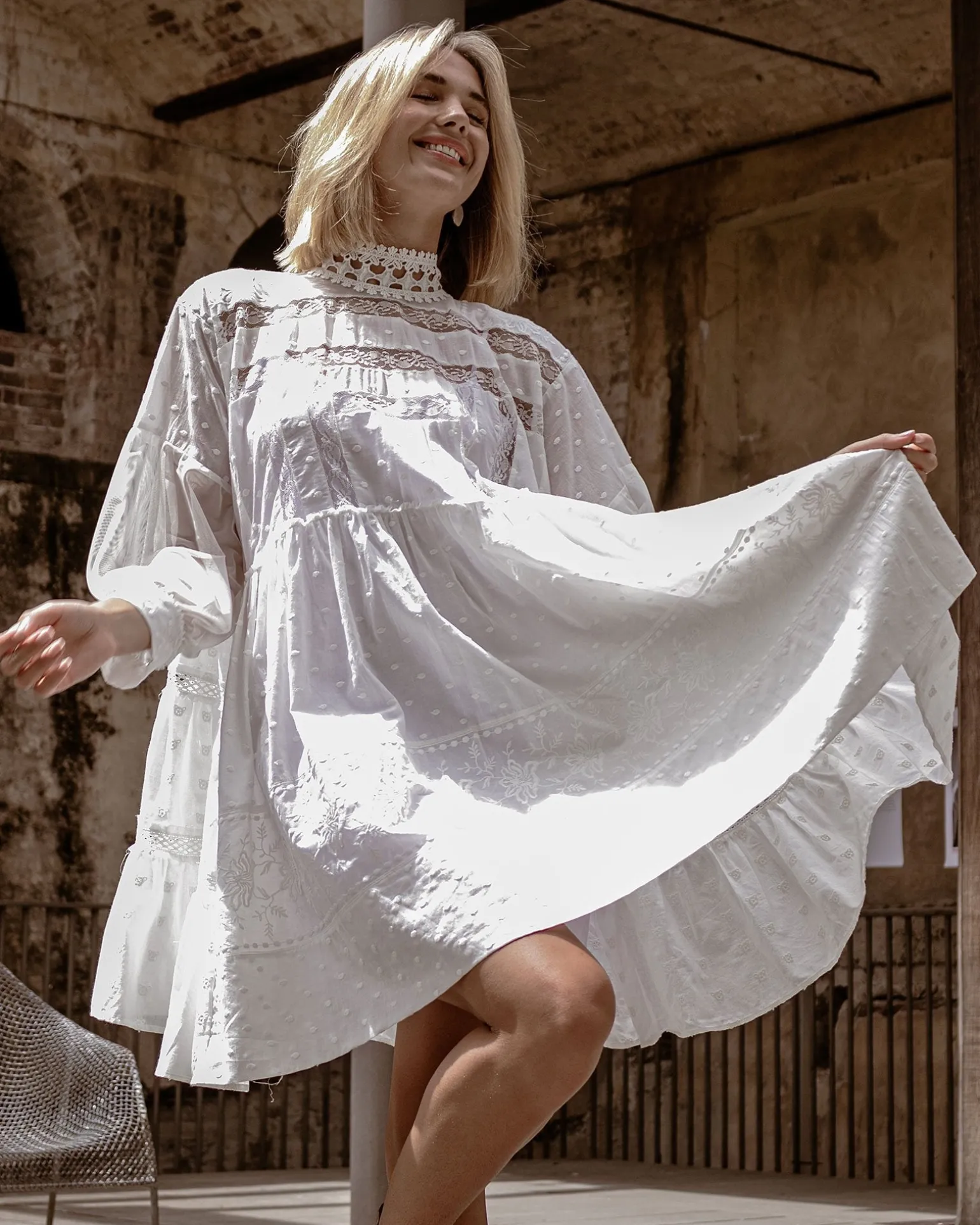 Belle & Bloom Mini Dresses | Mini Dresses>Unforgettable Oversized Lace Mini Dress -