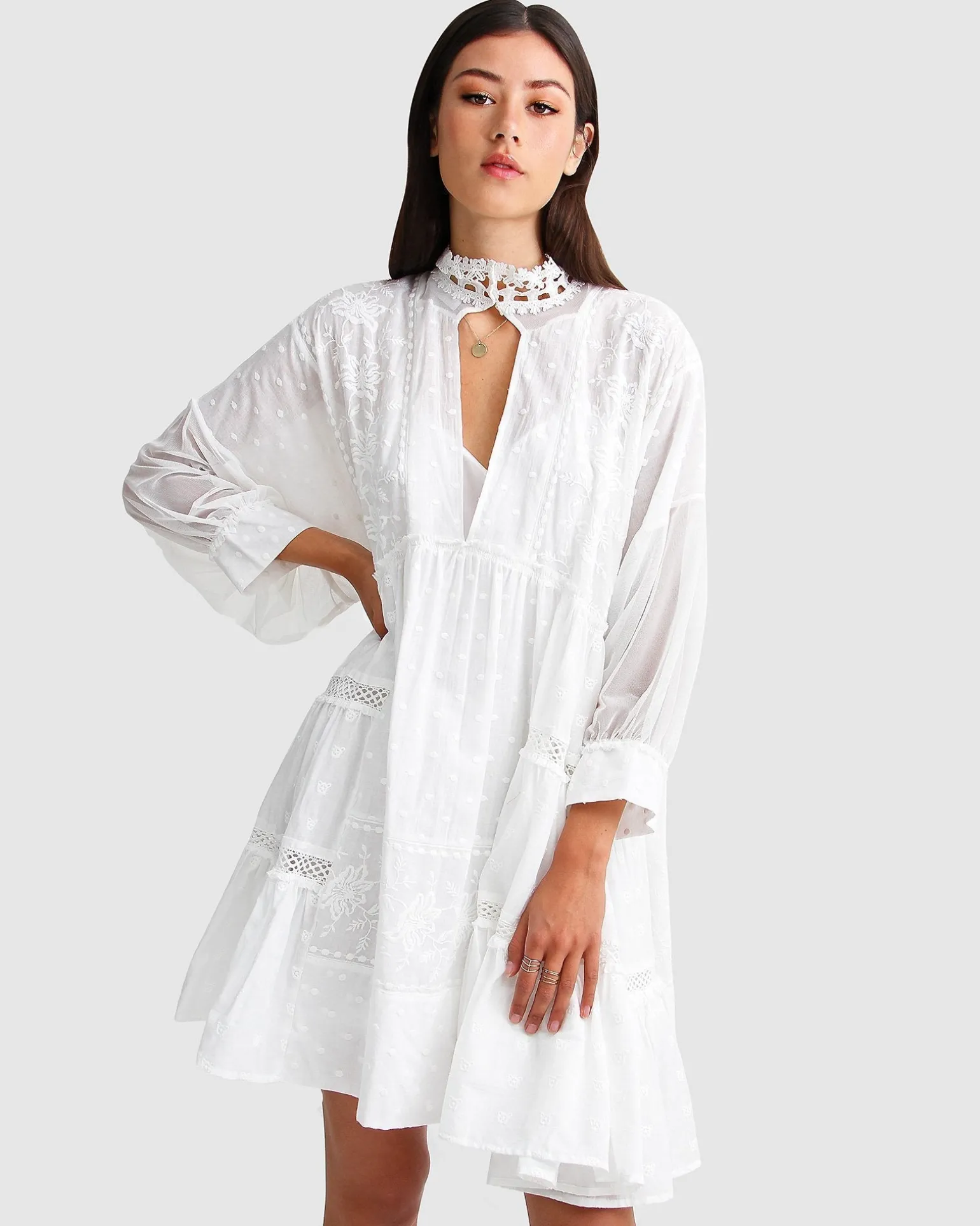 Belle & Bloom Mini Dresses | Mini Dresses>Unforgettable Oversized Lace Mini Dress -