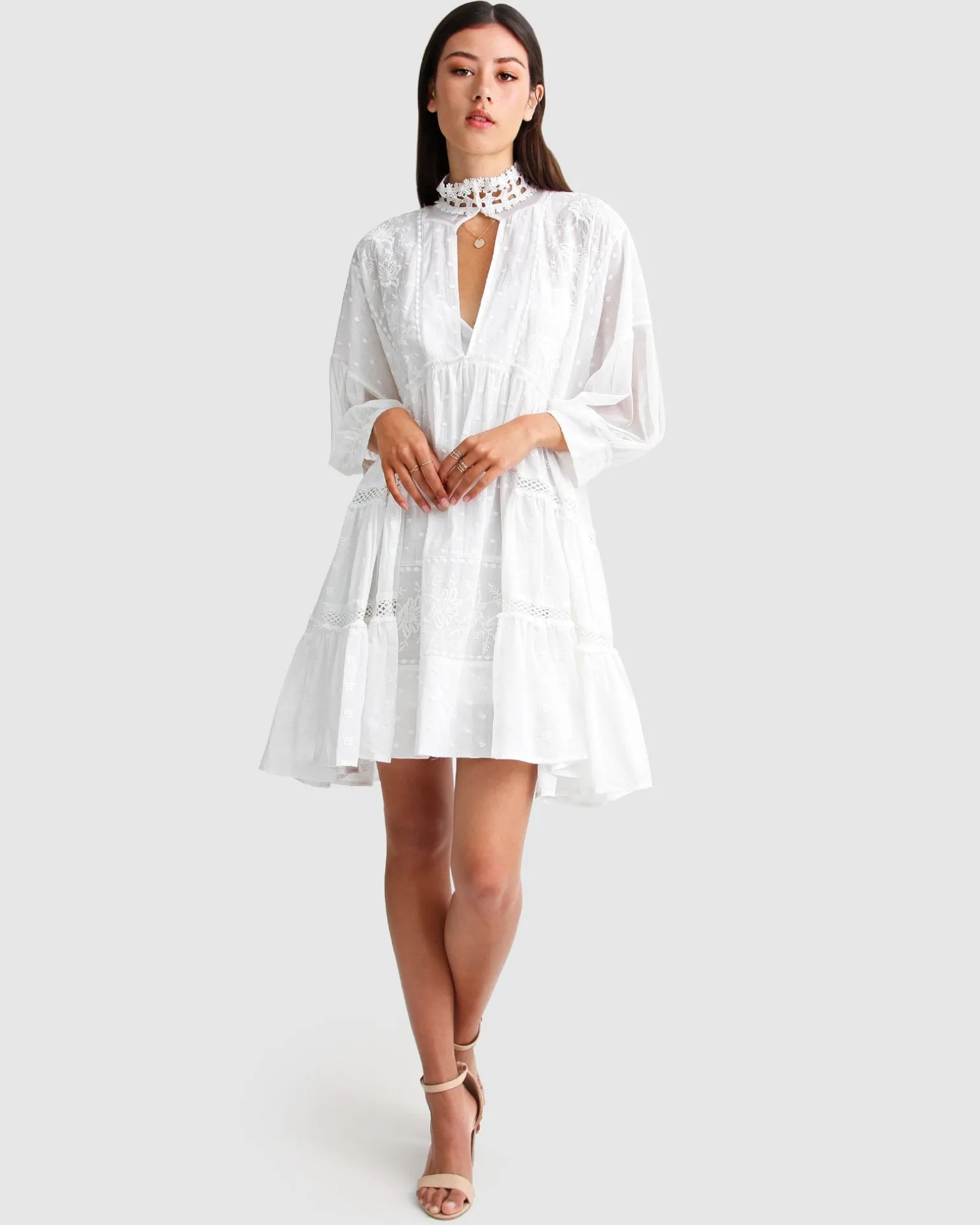 Belle & Bloom Mini Dresses | Mini Dresses>Unforgettable Oversized Lace Mini Dress -