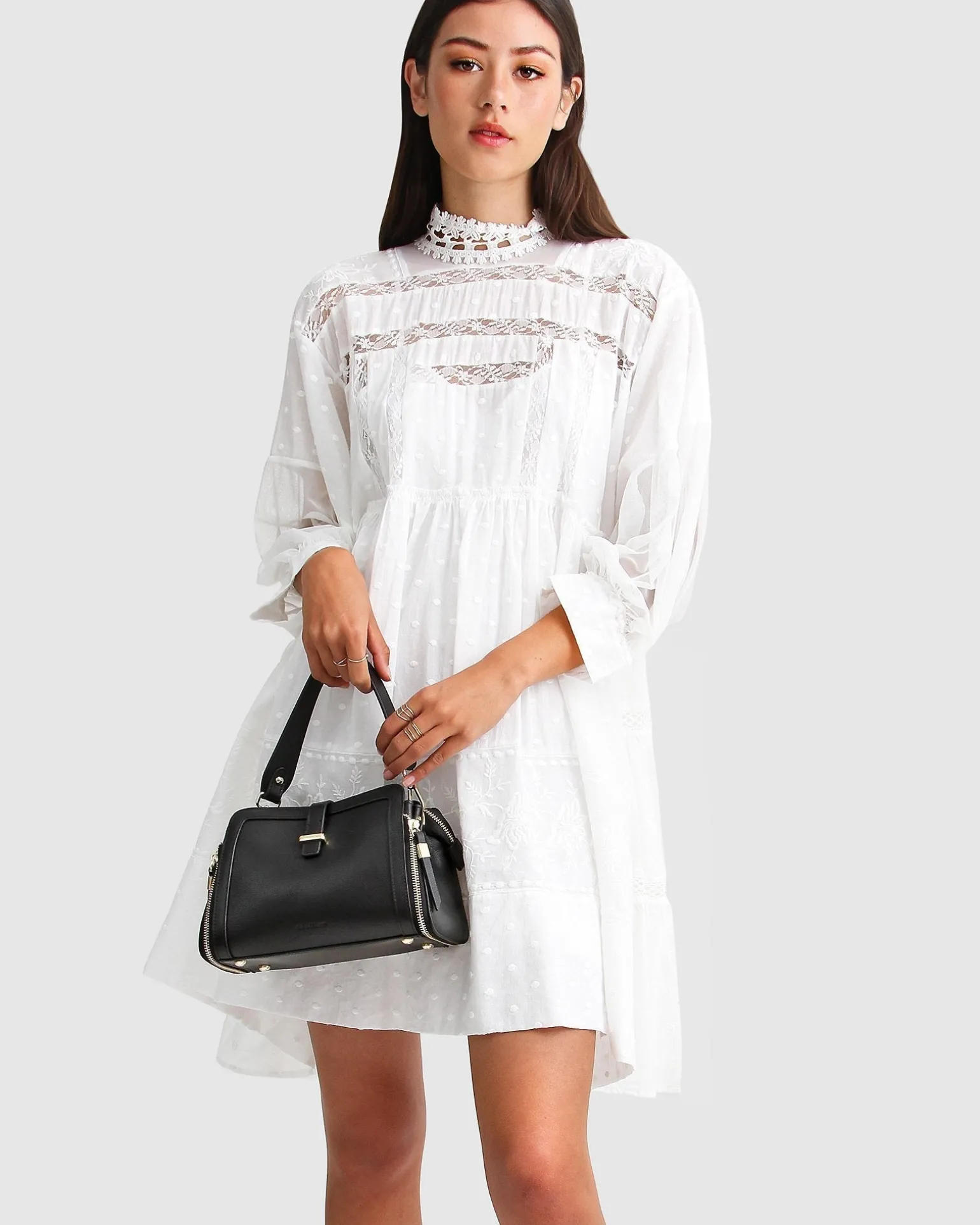 Belle & Bloom Mini Dresses | Mini Dresses>Unforgettable Oversized Lace Mini Dress -
