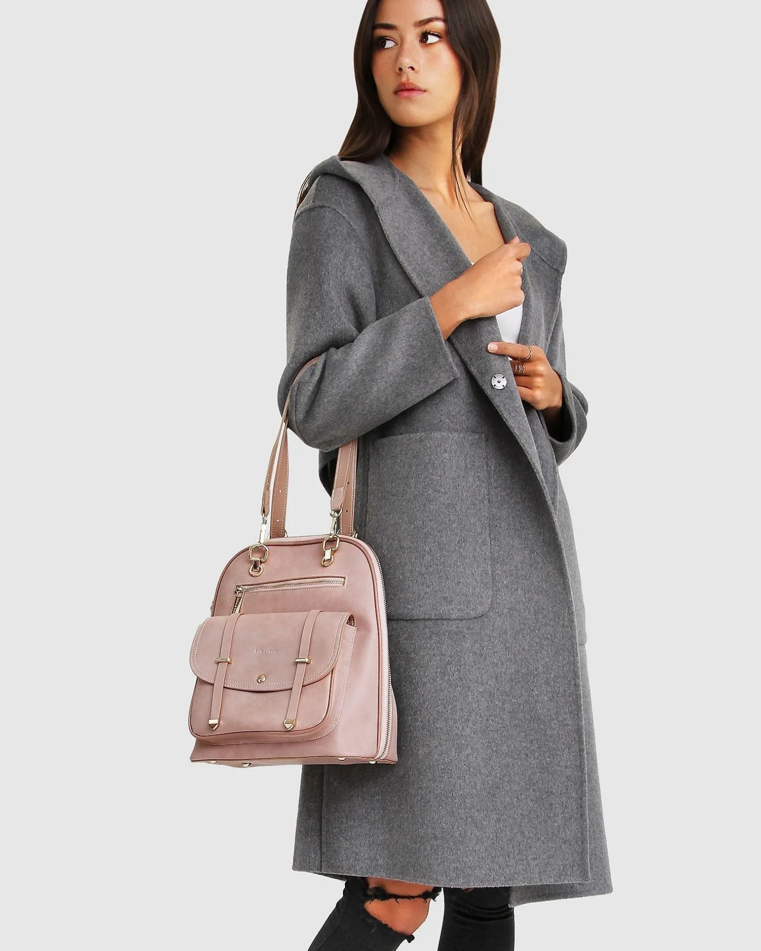 Belle & Bloom Wool Coats | Wool Coats>Walk This Way Wool Blend Oversized Coat - Dark Grey