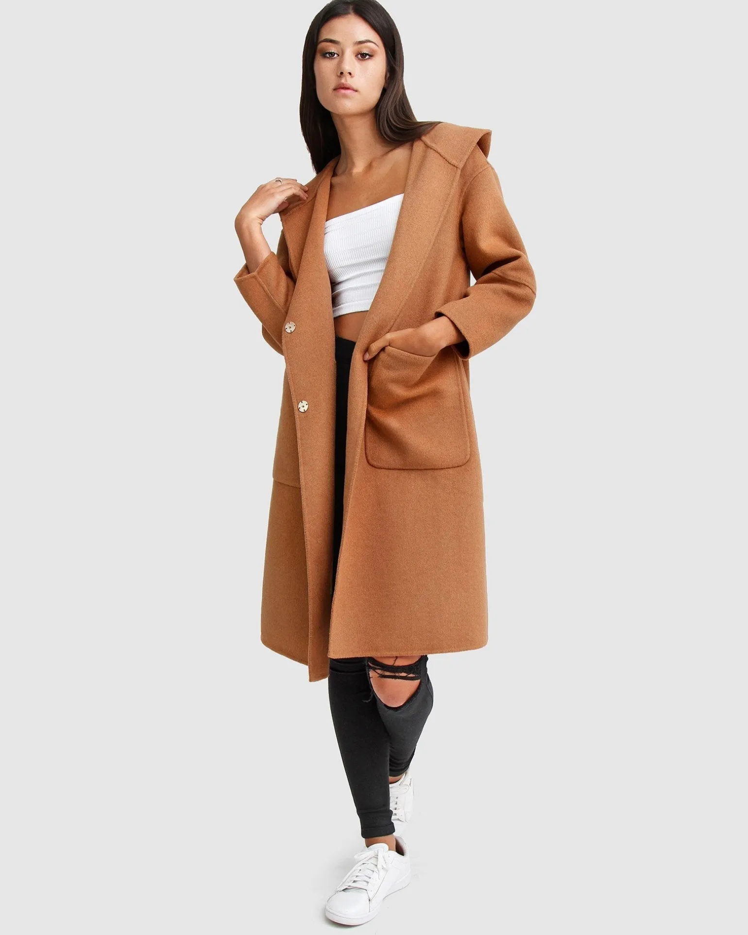 Belle & Bloom Wool Coats | Wool Coats>Walk This Way Wool Blend Oversized Coat -