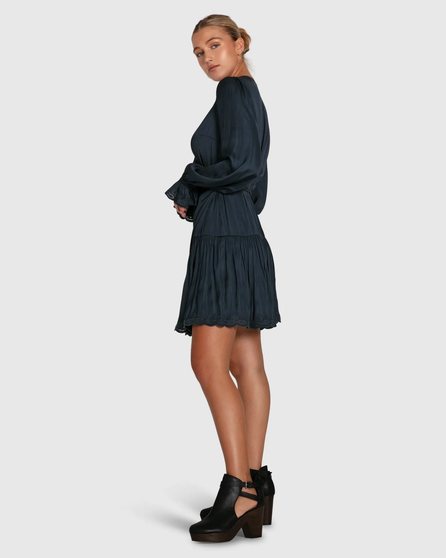 Belle & Bloom Mini Dresses | Mini Dresses>Wild Flower Embroidered Wrap Dress -