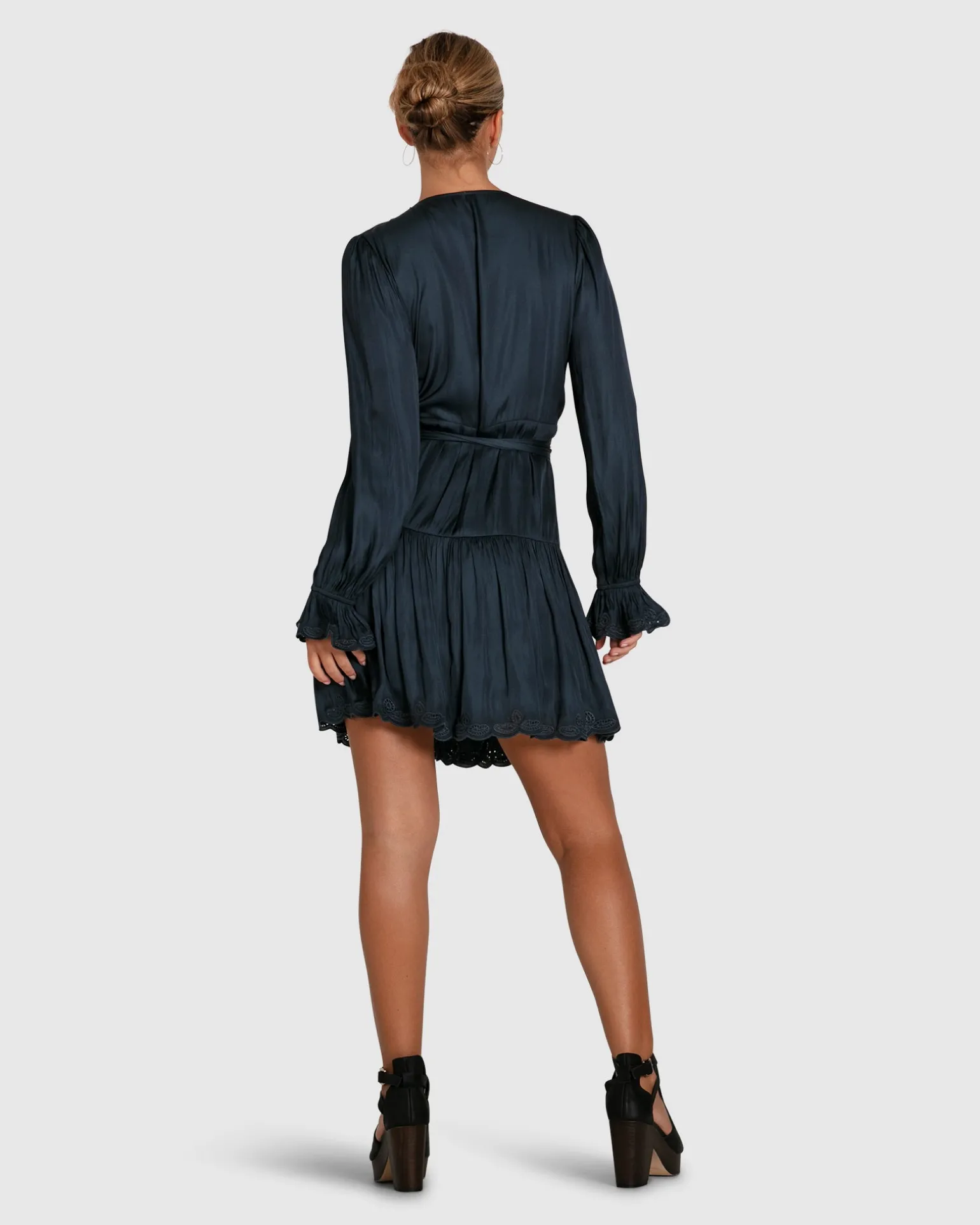 Belle & Bloom Mini Dresses | Mini Dresses>Wild Flower Embroidered Wrap Dress -