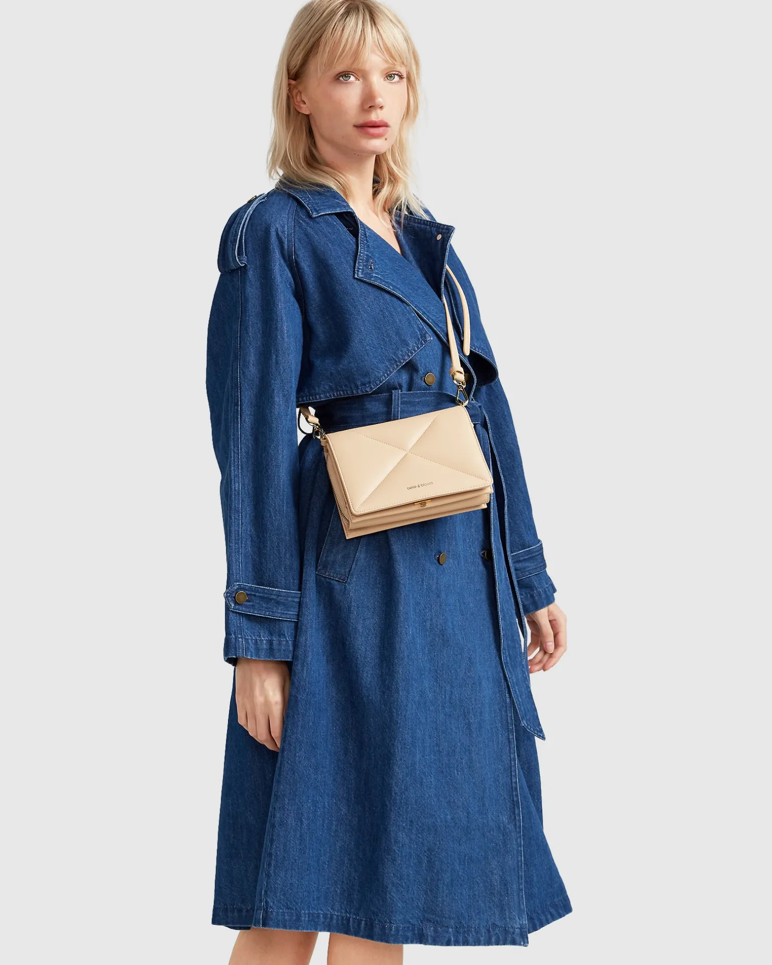 Belle & Bloom Trench Coats | Trench Coats>Wild Skies Denim Trench - Mid Denim